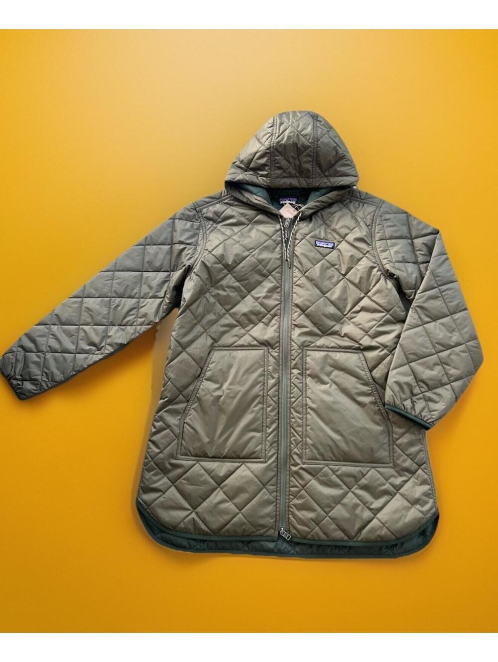 $279 Patagonia Women's Diamond Quilted Parka Size XL Basin Green - Picture 2 of 11